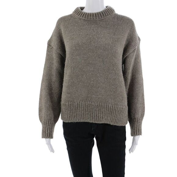 MNG Sweaters - MNG Unisex Pullover Sweater Gray Crew Neck Long Sleeve Size S